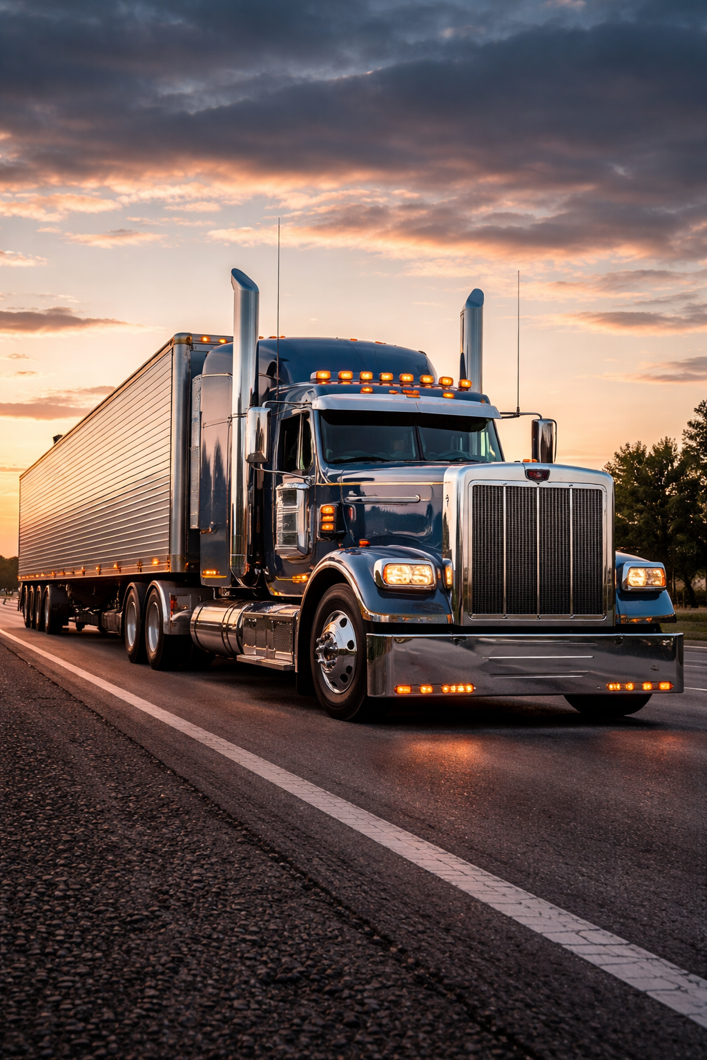 Amerykański truck z naczepą